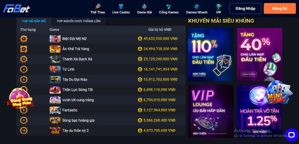 Các môn thể thao đa dạng tại mn88 game